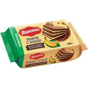 Вафли с какао (фасовка 200г) Шоколадно-банановые (КДВ) 24