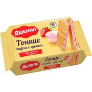 Вафли Тонкие (фасовка 144г) с Клубничным кремом (КДВ) 26