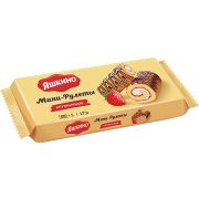 Мини-рулет Яшкино (фасовка 175г) Клубничные (КДВ) 15
